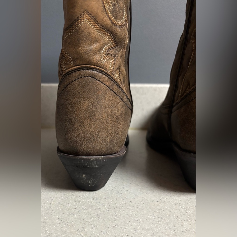 Laredo Women's Access Western Leather Boots Wide Calf 51079 Black Tan Size 9.5 W - Picture 5 of 6